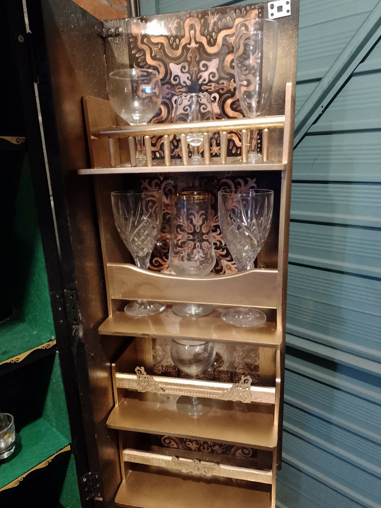 Upcycled 1970s bookcase into a drinks cabinet
