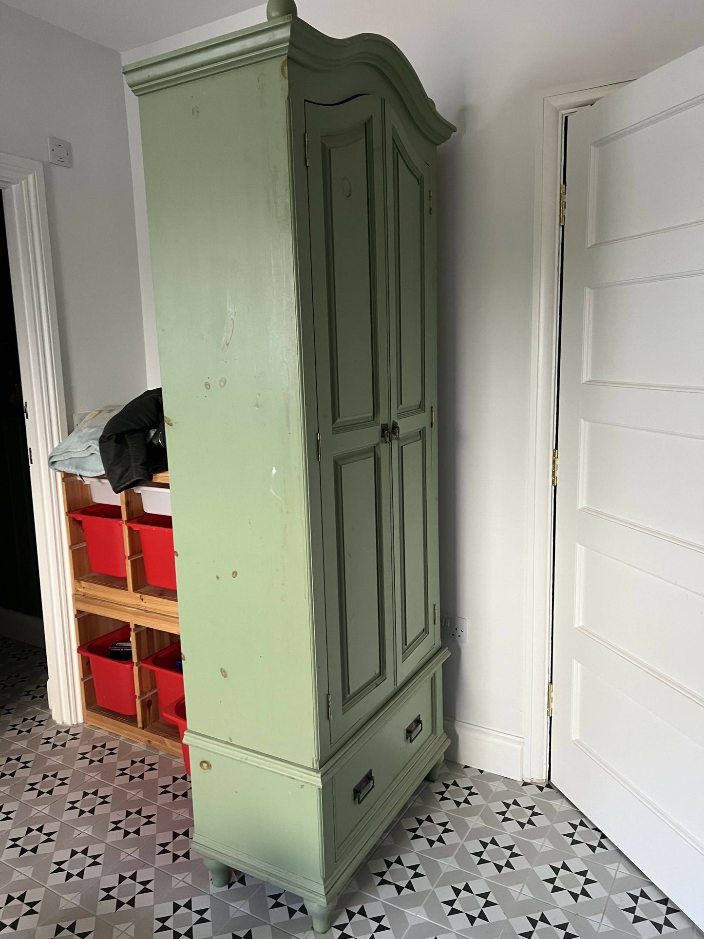 Beautiful Painted Pine Storage Cupboard