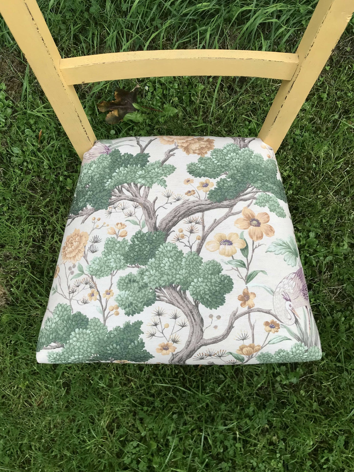 Beautiful Antique vintage carved heart chair in Miss Mustard Seed Milk Paint