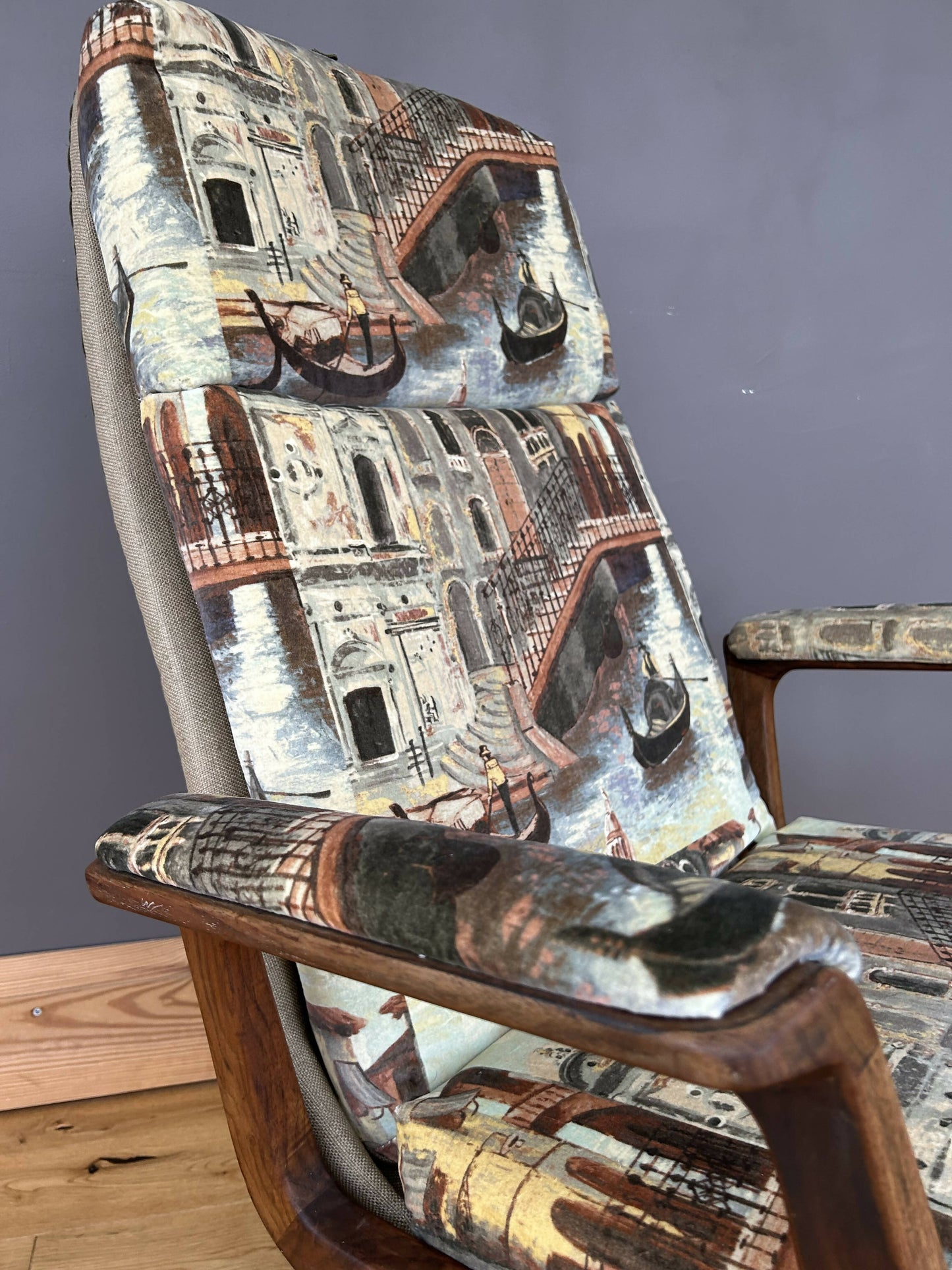 Mid Century German 1960s Christof Stoll for Sedus reclining swivel chair- new upholstery