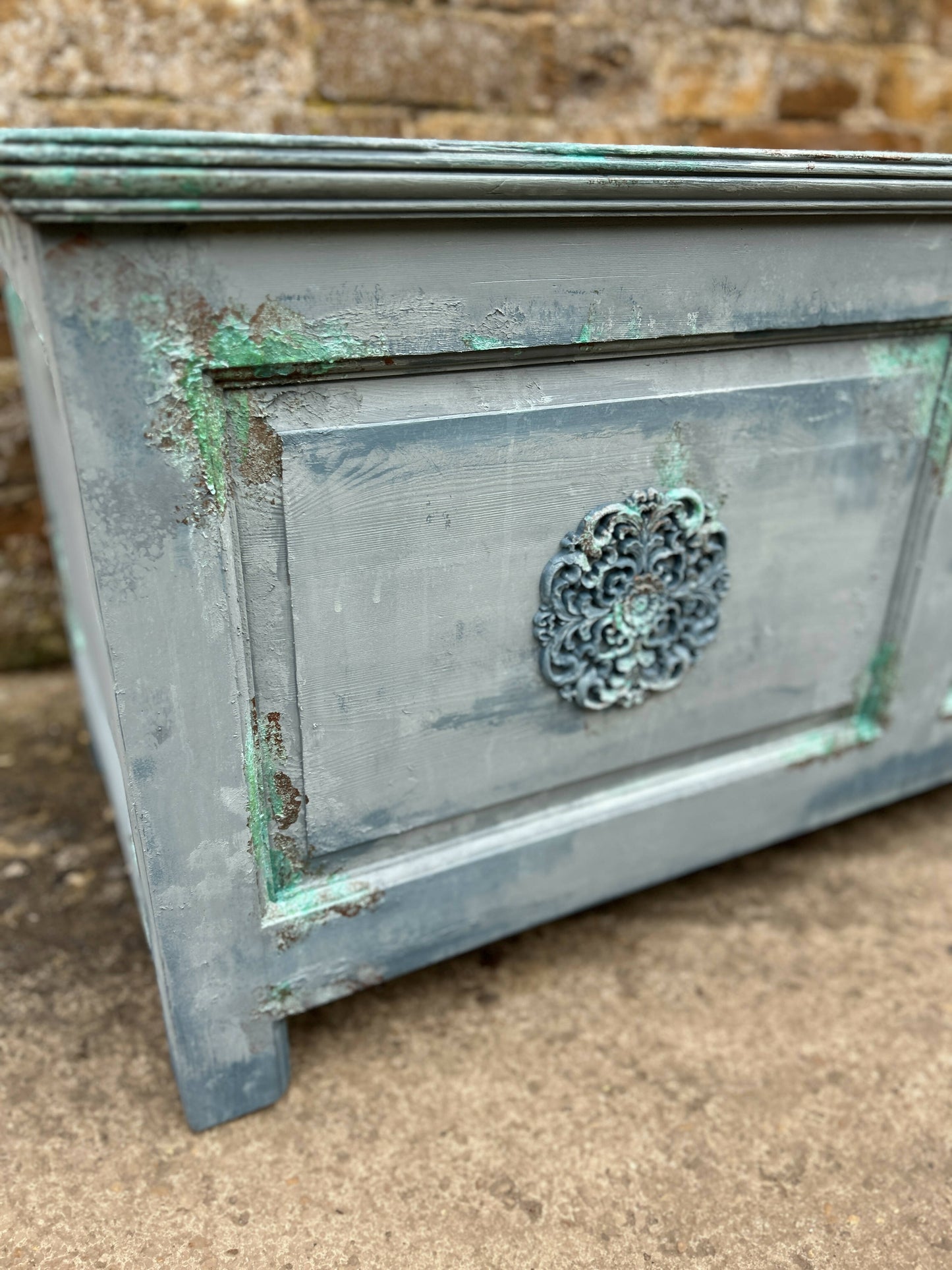 Blue Vintage Ottoman / Bed Box