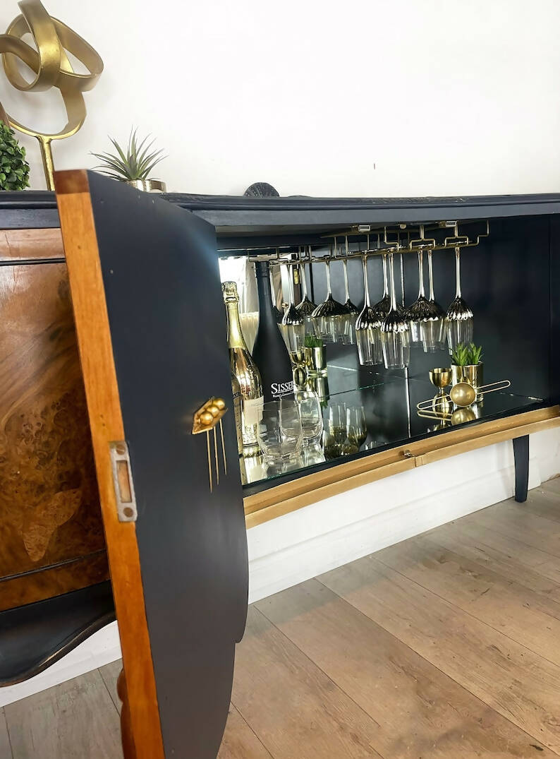Large Art Deco Walnut Sideboard