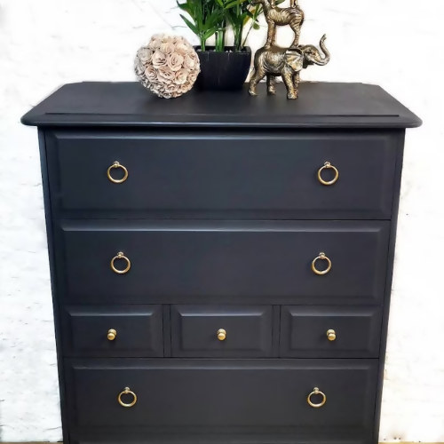 Refurbished Stag Minstrel Tallboy Chest Of Drawers, dresser