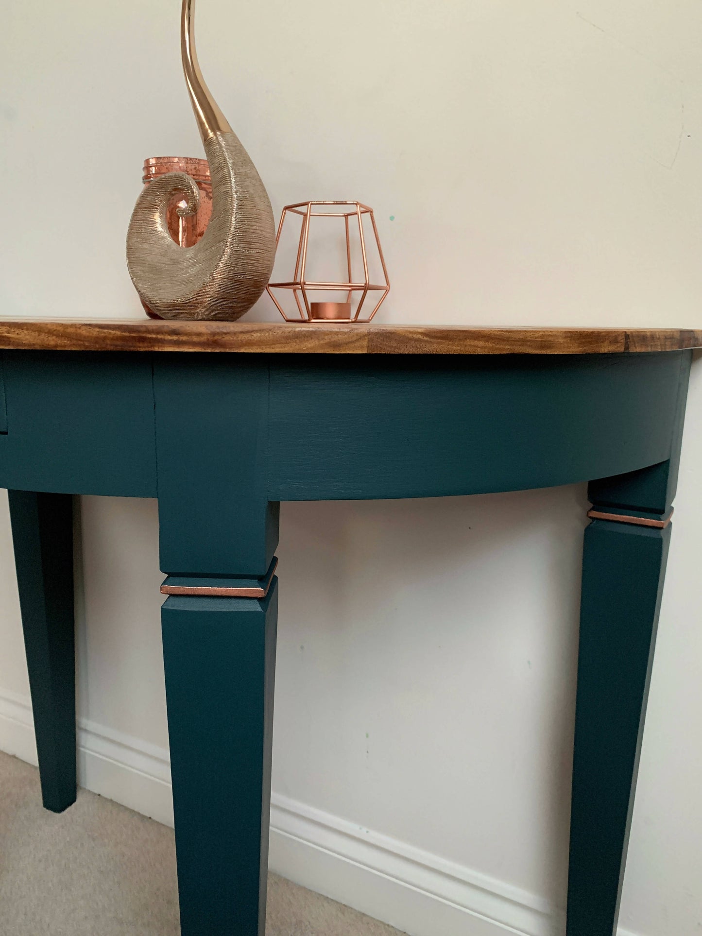 Green Demi Lune Console Table
