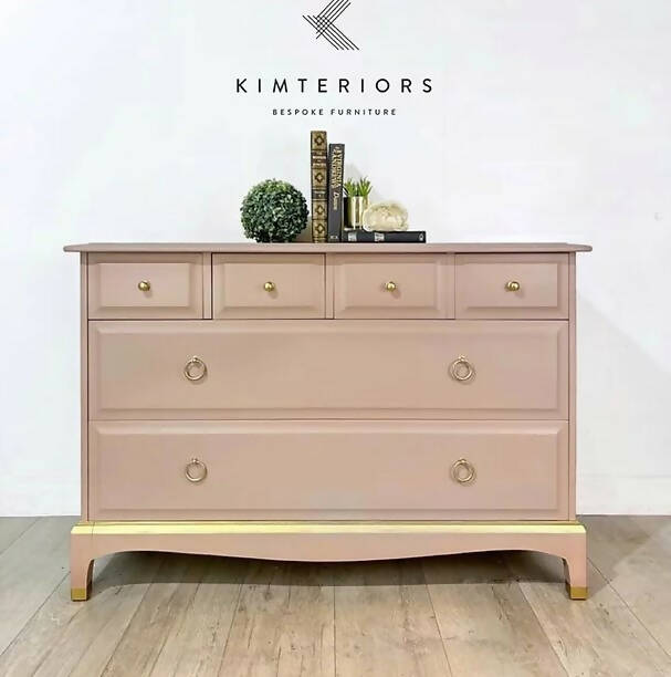 Pink and Gold Stag 4 over 2 Chest of Drawers