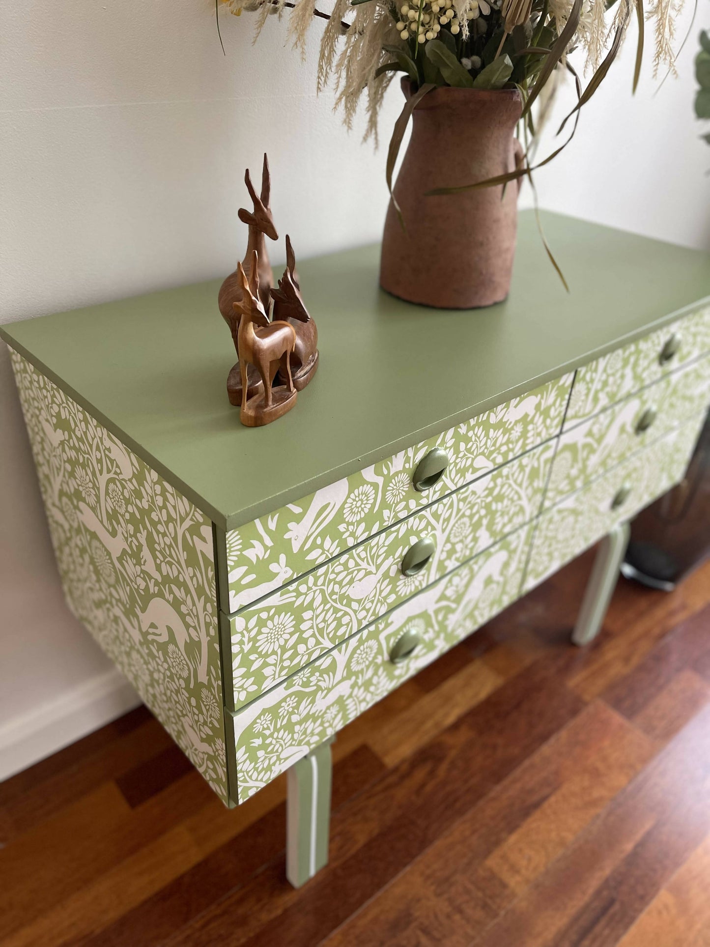 Sage Green Vintage Sideboard / Chest of Drawers