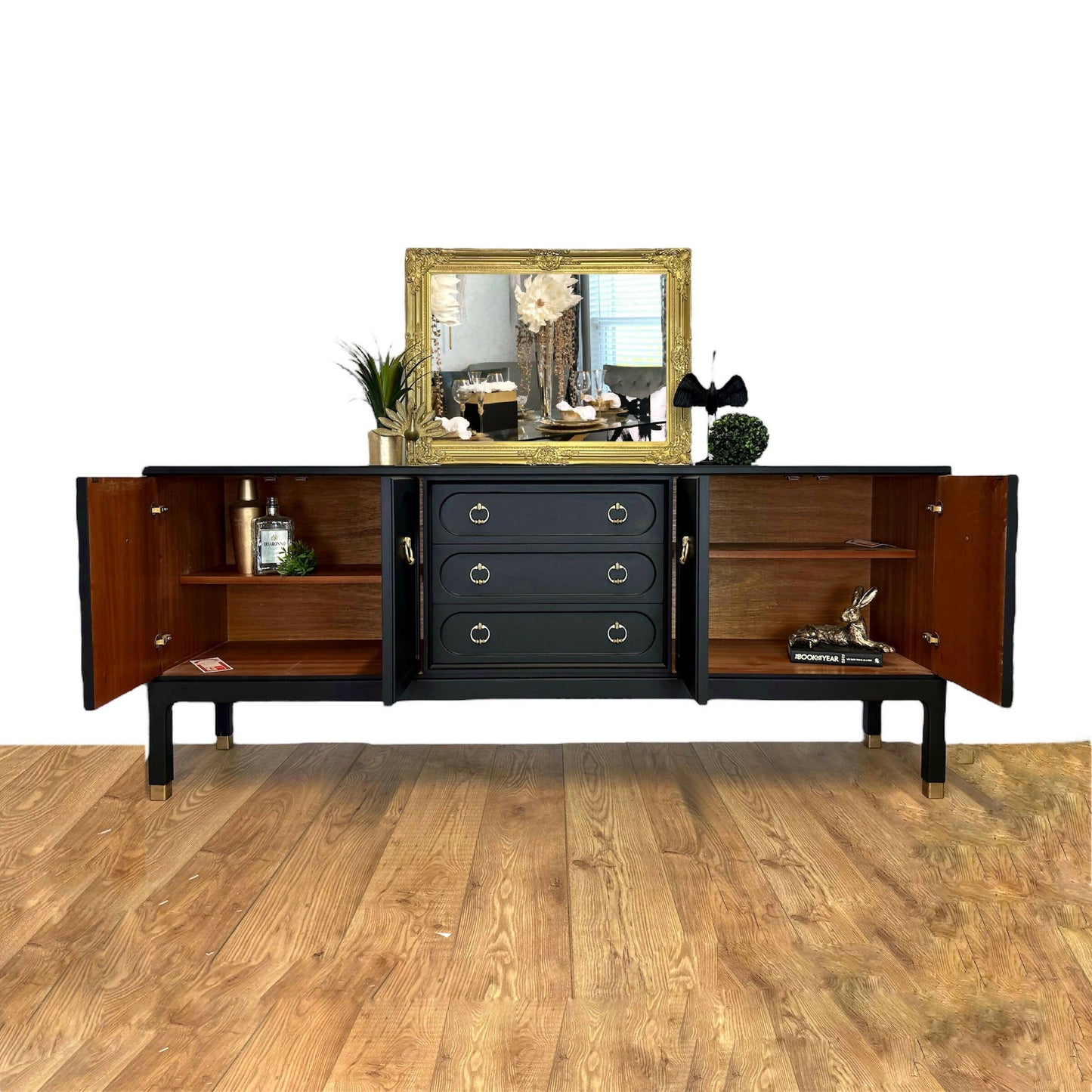 Commissions available - Large Rare G Plan Arcadia sideboard in black, dresser, console, cupboard, cabinet, TV media unit