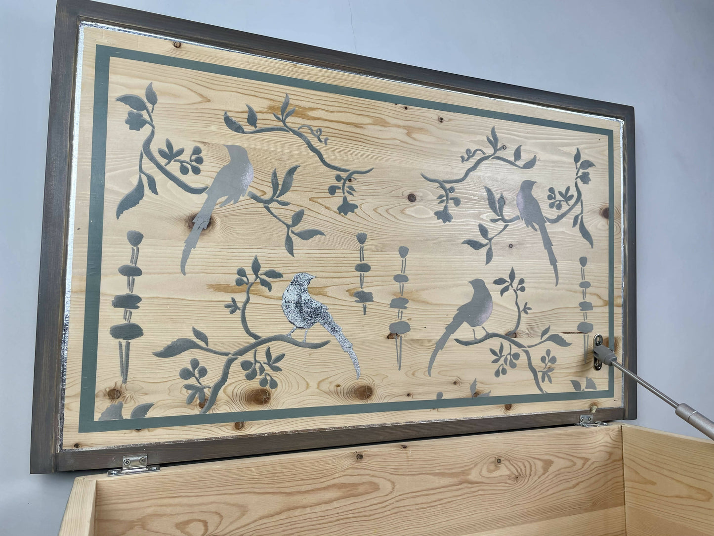 Hand Painted Pine Blanket Box