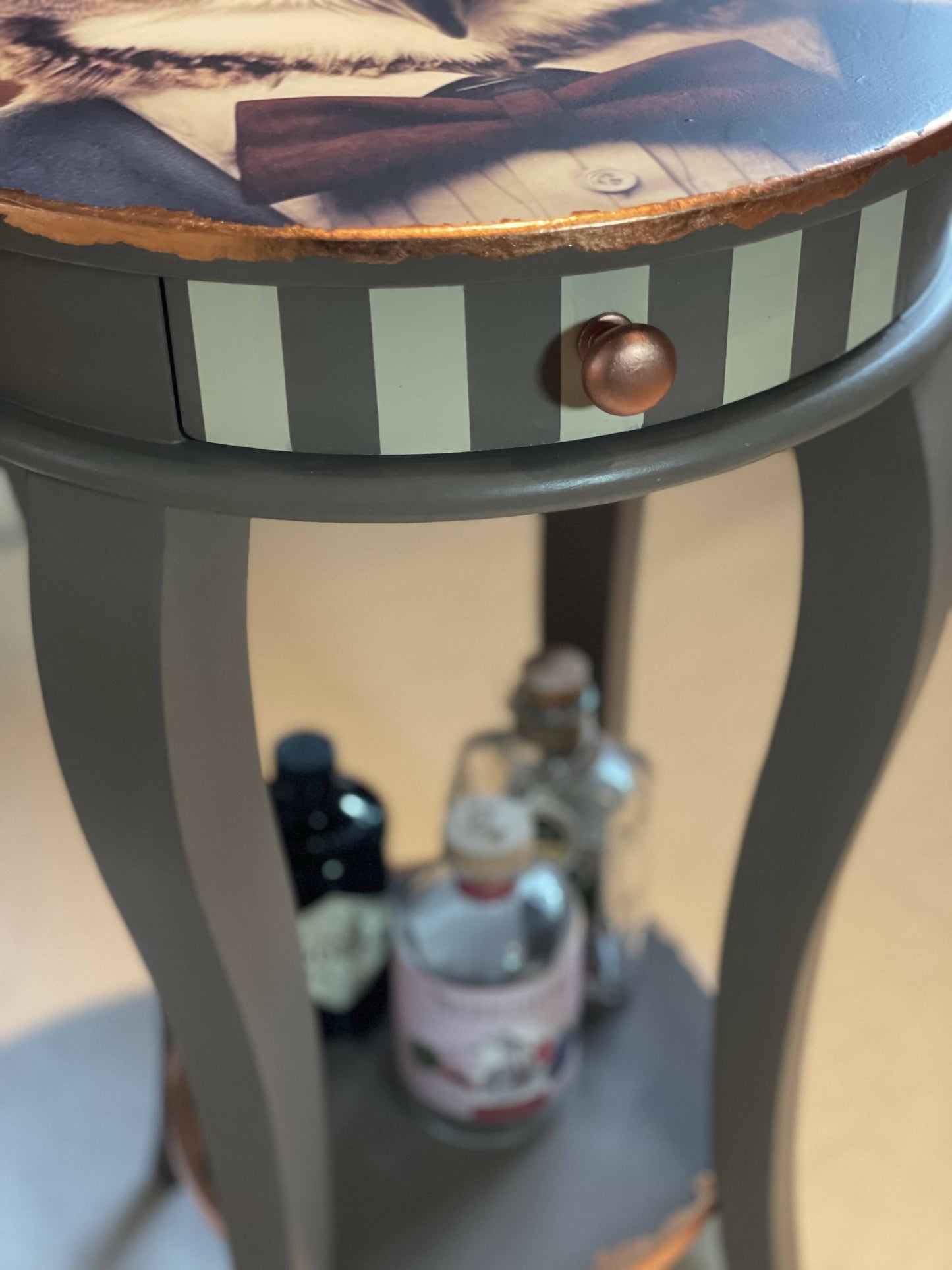 Mr Hooter, Owl Steampunk Drinks Table, Occasional Table, Console Table, Plant Table