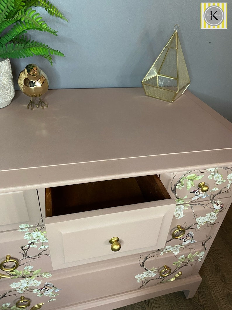 Pink Stag 5 Drawer Chest of drawers