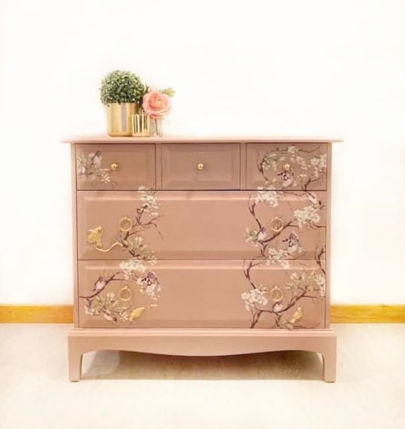 Pink Stag 5 Drawer Chest of drawers