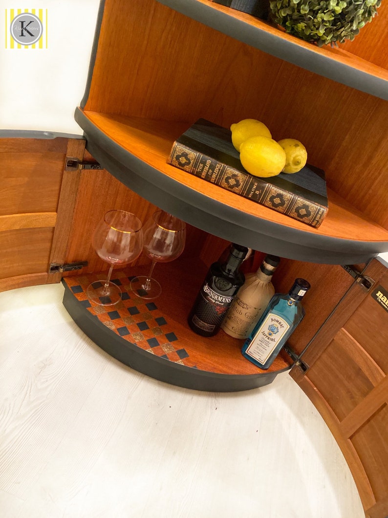 Nathan Teak Corner Unit / Drinks Cabinet in Ash