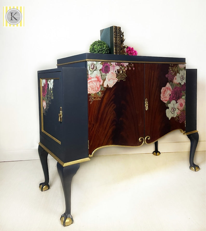 Blue Floral Sideboard