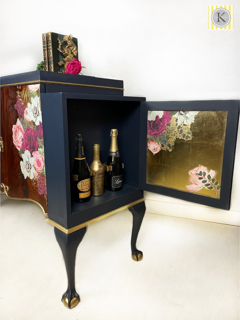 Blue Floral Sideboard