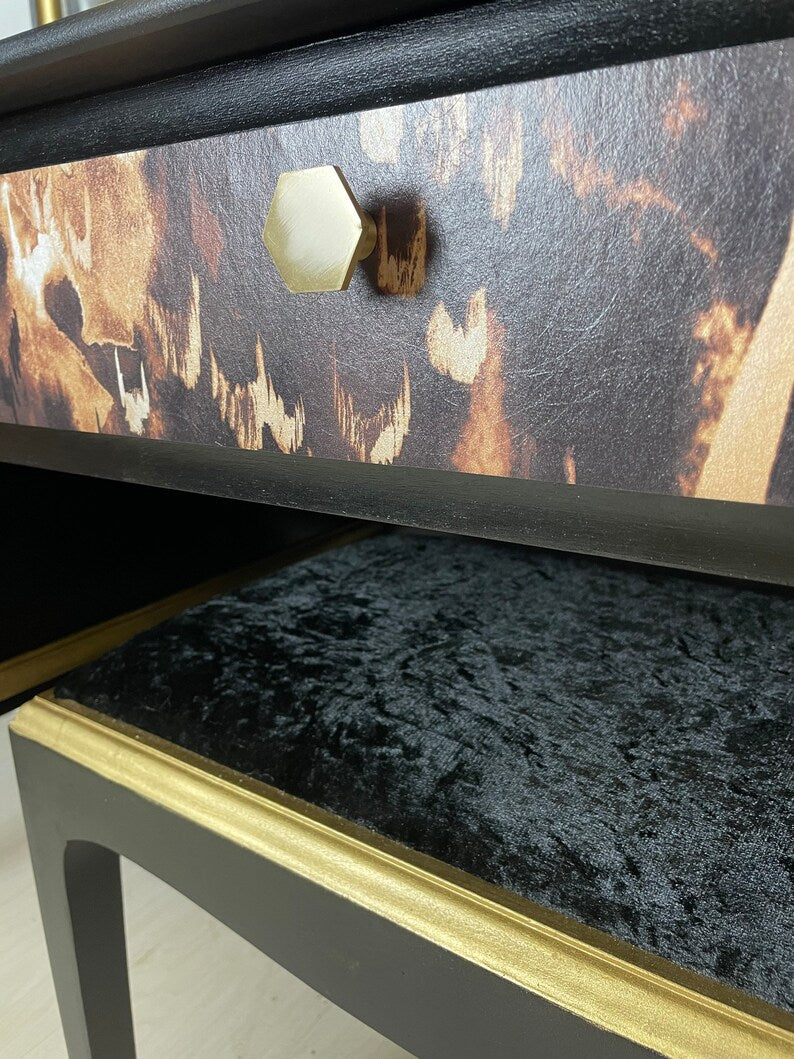 Stag Dressing Table in Black and Gold