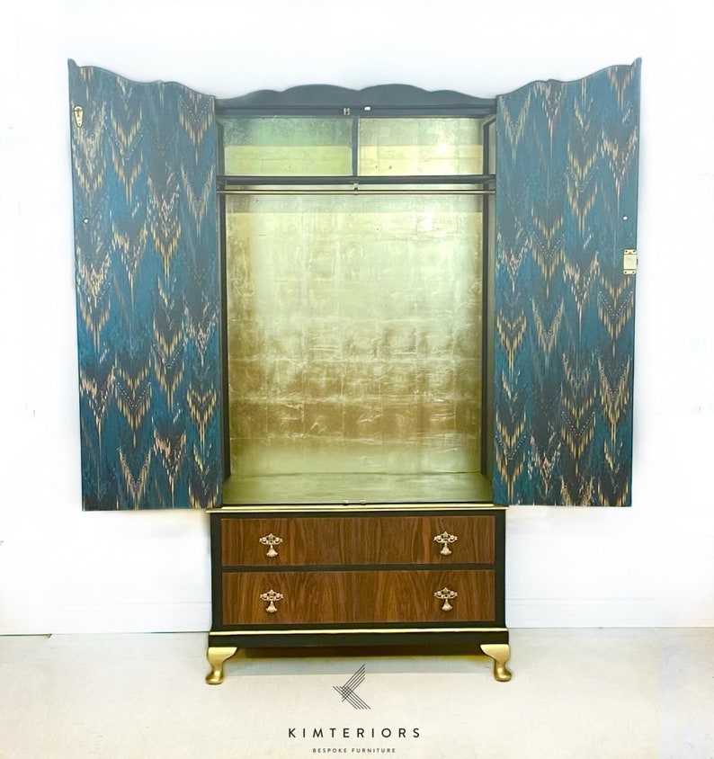 Art Deco Style Bedroom Set, Dressing Table and Wardrobe