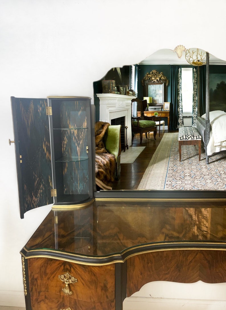 Art Deco Style Bedroom Set, Dressing Table and Wardrobe
