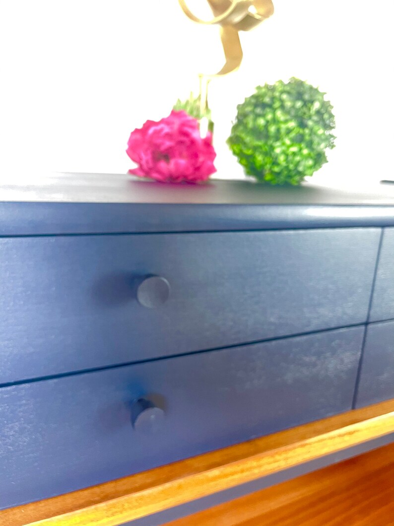 Retro Nathan Navy Blue Cabinet / Squares Sideboard