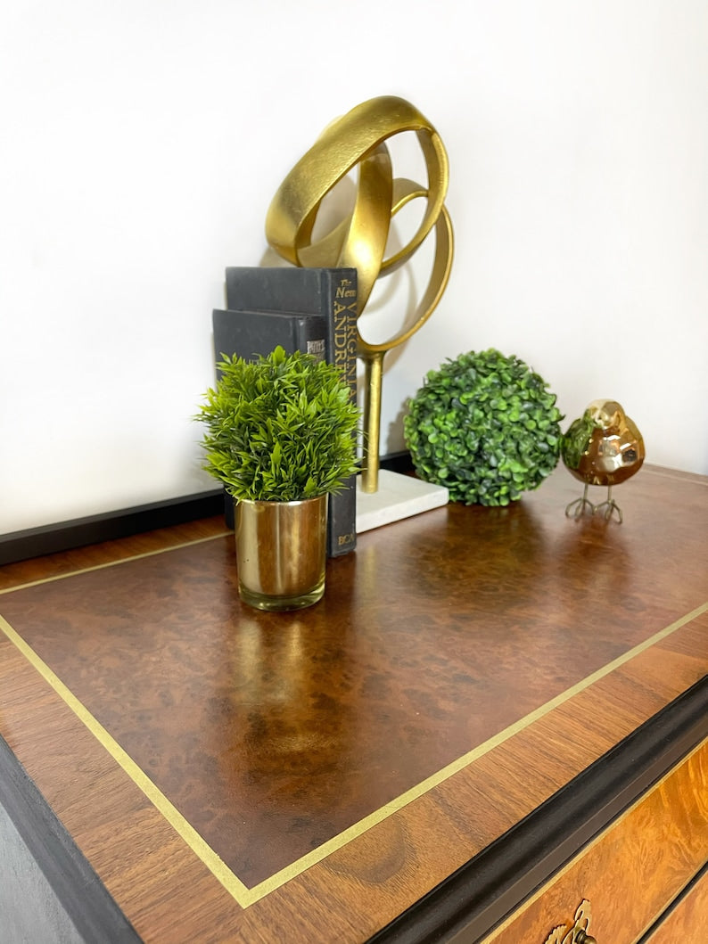 Chest of 5 drawers painted in black and gold now - available to commission