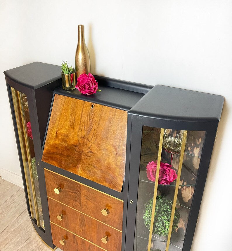 Cocktail Cabinet- Blue and Gold Available to order