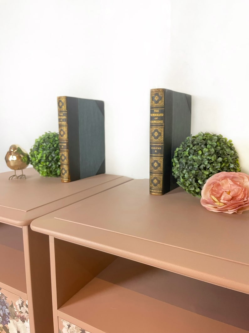 Stag Bedside cabinets in Floral and Pink