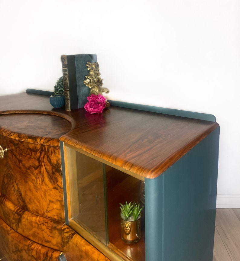 Available to commission Green and Gold Beautility Cocktail Cabinet