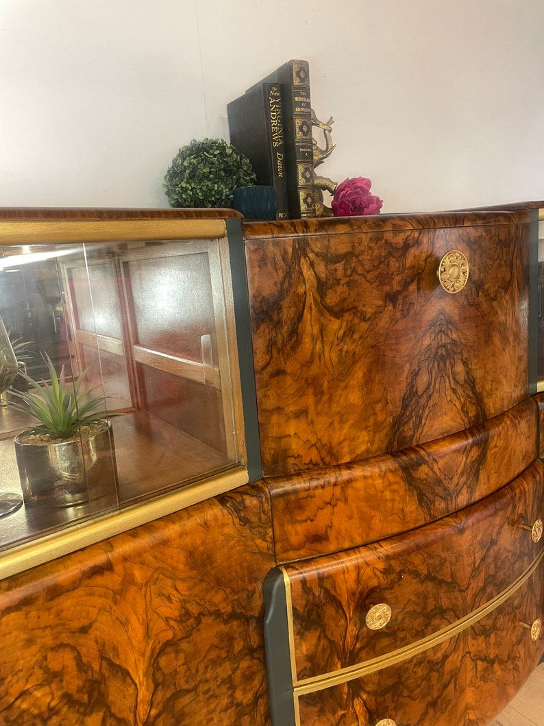 Available to commission Green and Gold Beautility Cocktail Cabinet