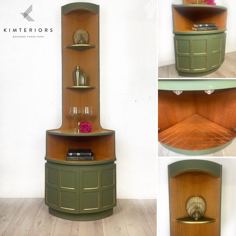 Nathan Teak Corner Unit / Drinks Cabinet ready to commission in a style of your choice