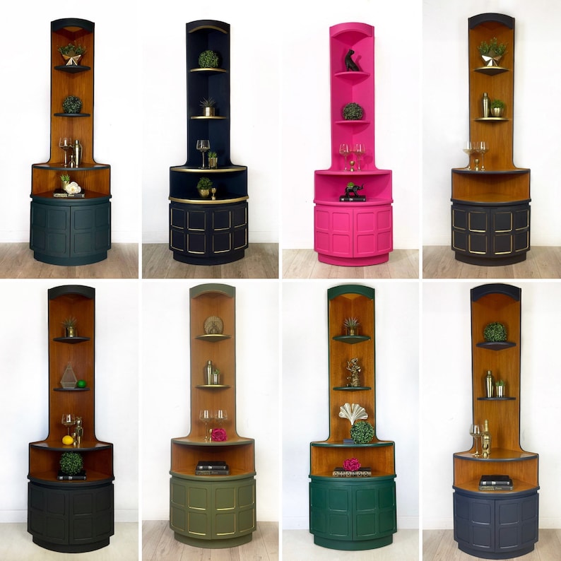 Nathan Teak Corner Unit / Drinks Cabinet ready to commission in a style of your choice