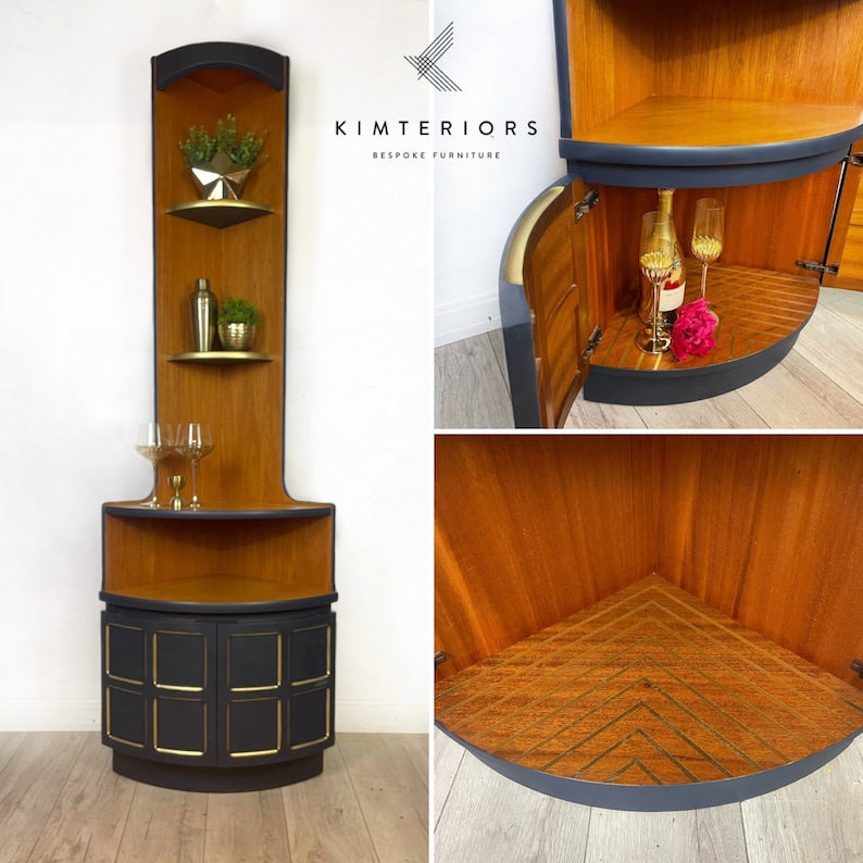Nathan Teak Corner Unit / Drinks Cabinet ready to commission in a style of your choice
