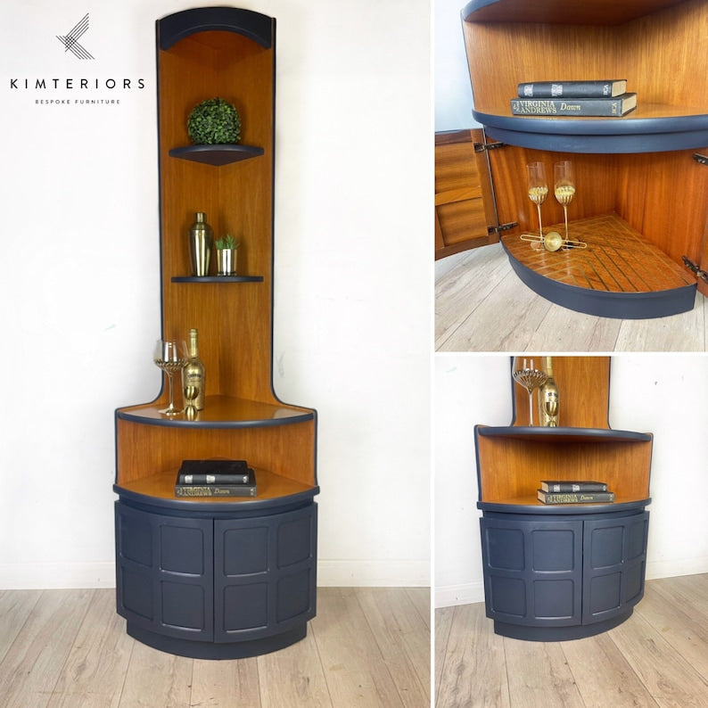 Nathan Teak Corner Unit / Drinks Cabinet ready to commission in a style of your choice