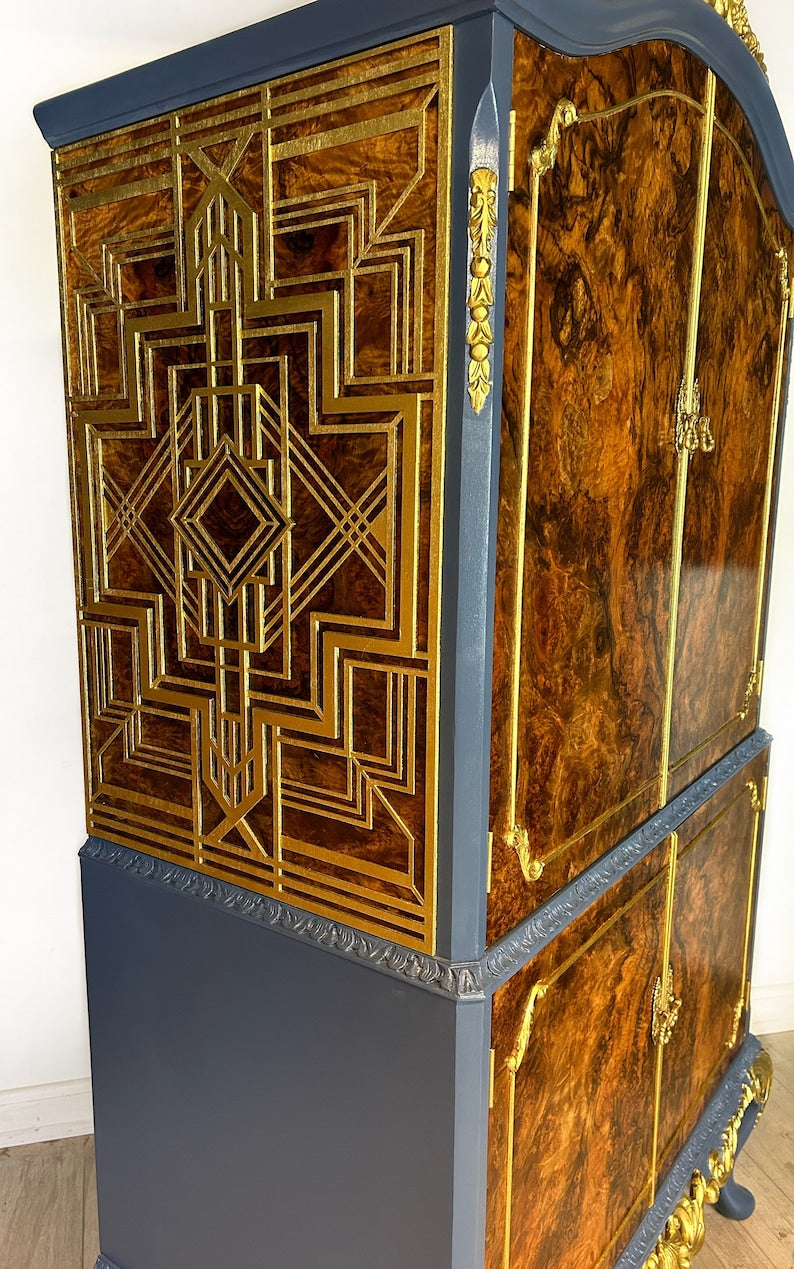 Art Deco Queen Anne Drinks Cocktail Cabinet