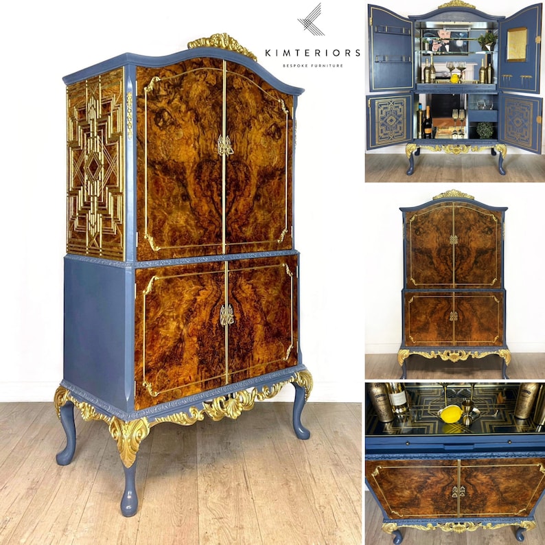 Art Deco Queen Anne Drinks Cocktail Cabinet