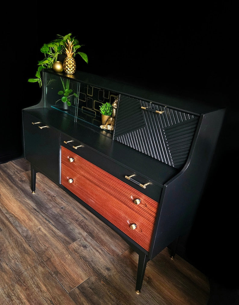 Nathan Ebony Credenza / Sideboard / Art Deco Drinks Cabinet