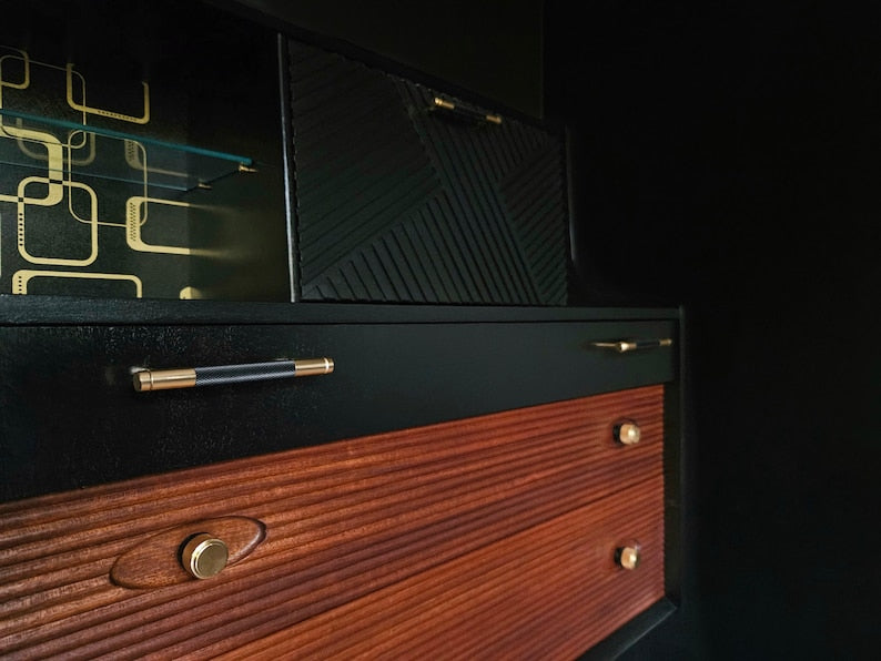 Nathan Ebony Credenza / Sideboard / Art Deco Drinks Cabinet