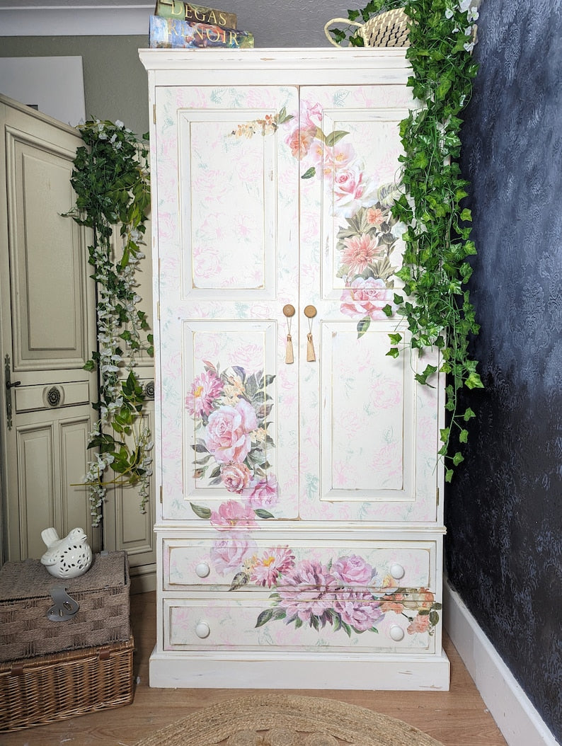 Painted wardrobes, amoire, linen cupboards. Various styles. Painted to order using quality vintage items.