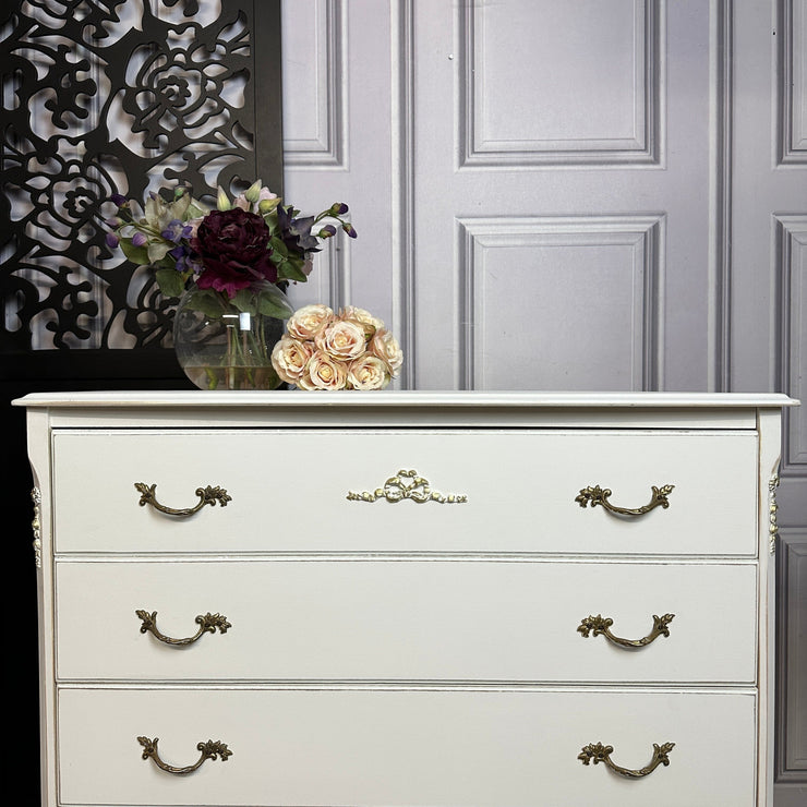 French Style White Chest of Drawers Louis Style Drawers Painted White
