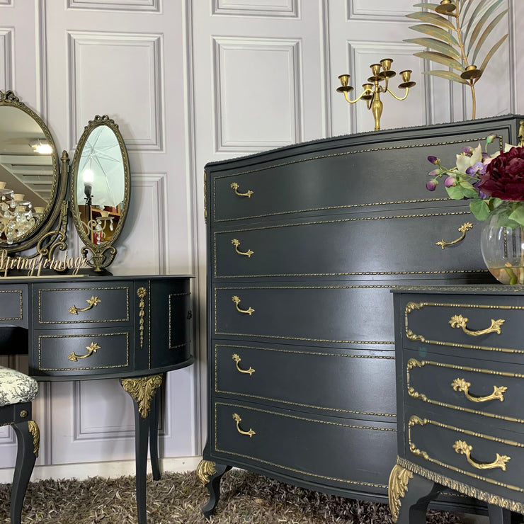 Bedroom Furniture Set by Olympus Black & Gold