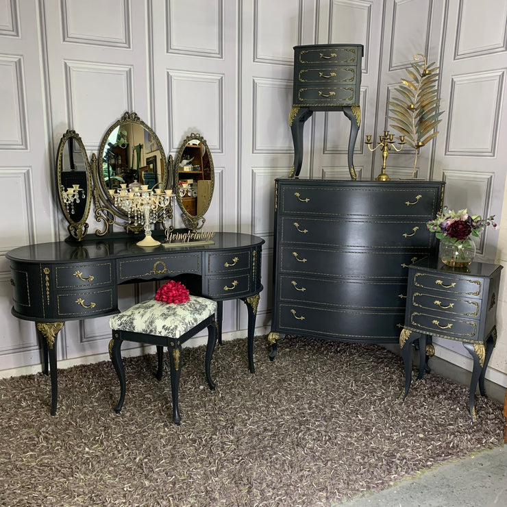 Bedroom Furniture Set by Olympus Black & Gold
