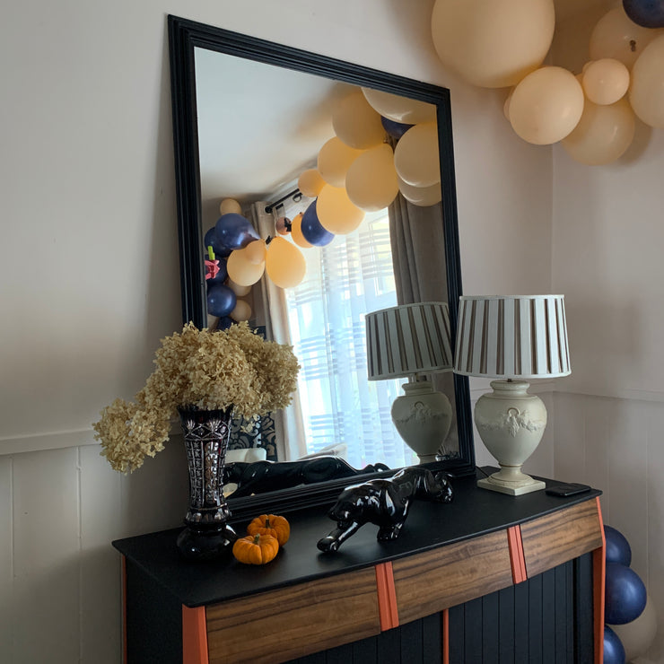 Oversized Mirror Painted Black Chunky Pine Frame