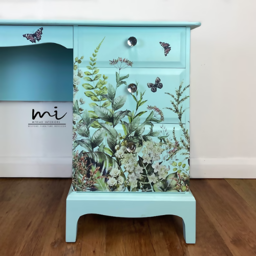 Pretty Stag Dressing Table/Desk, Floral, Flowers, Vintage, Drawers, Girls, Retro, Mid Century