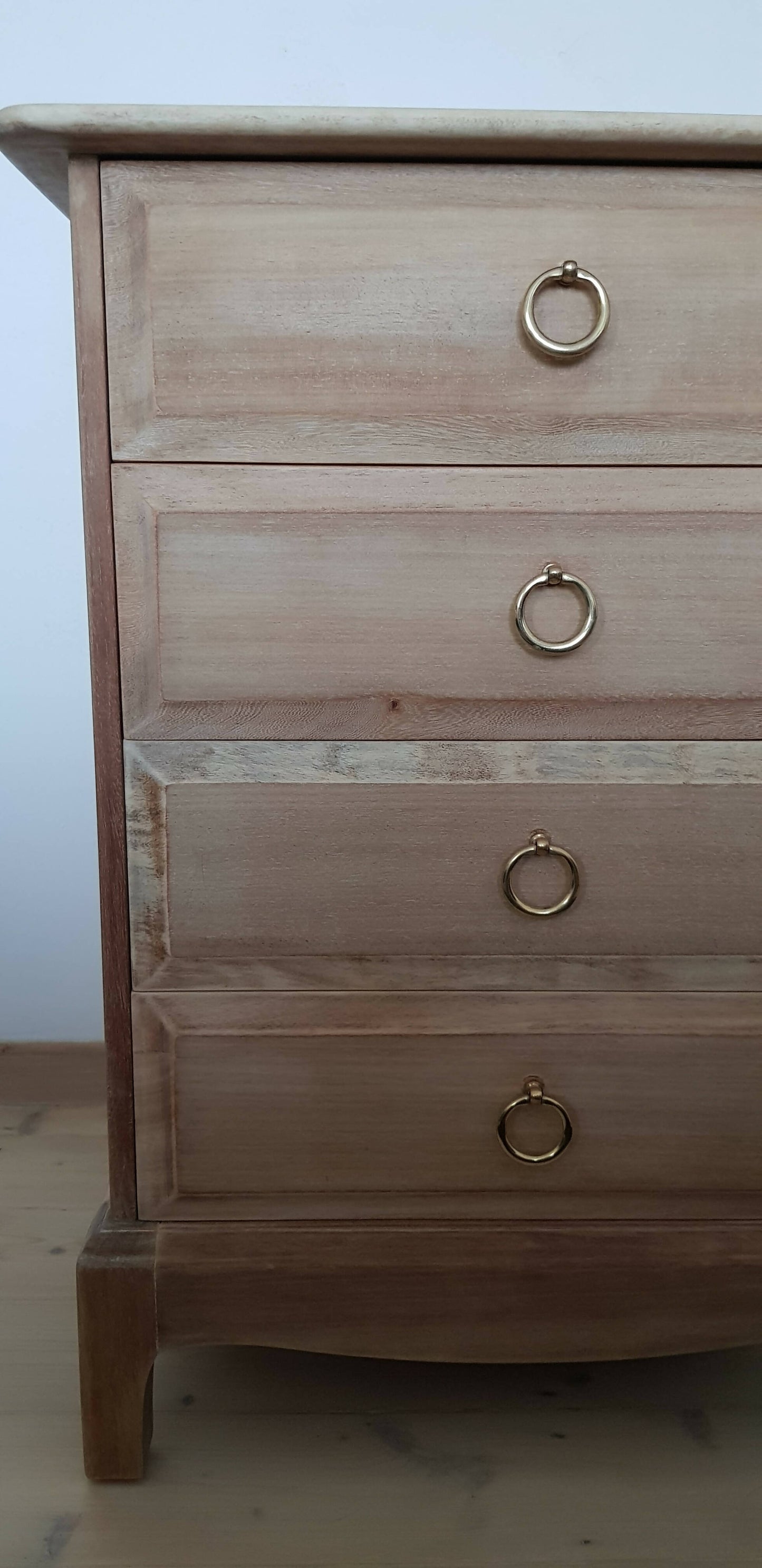 Stag Minstrel rustic, weathered style bedside table, Stag drawers natural colour