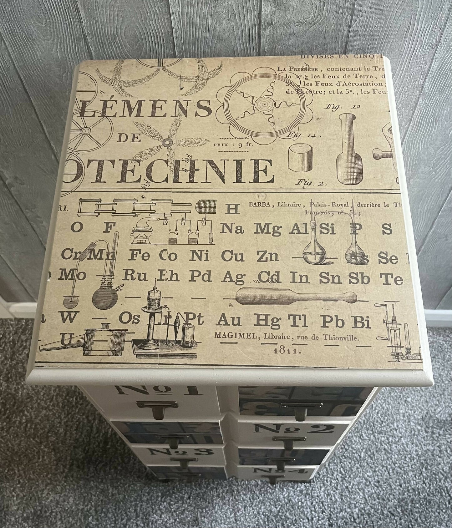 Grey Vintage Tallboy Drawers