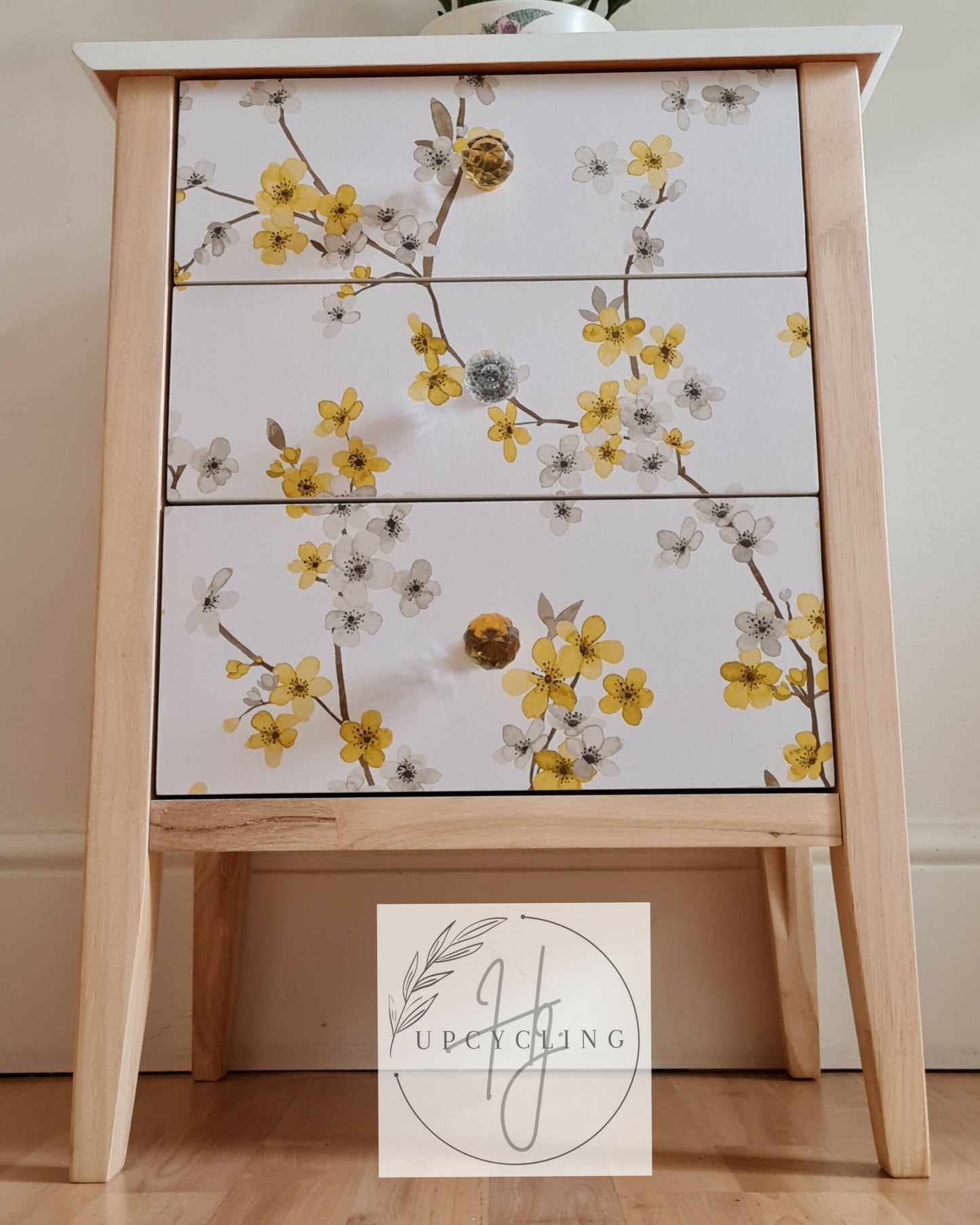 Vintage White Bedside Cabinet
