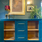 Blue Vintage Oak Sideboard Teal