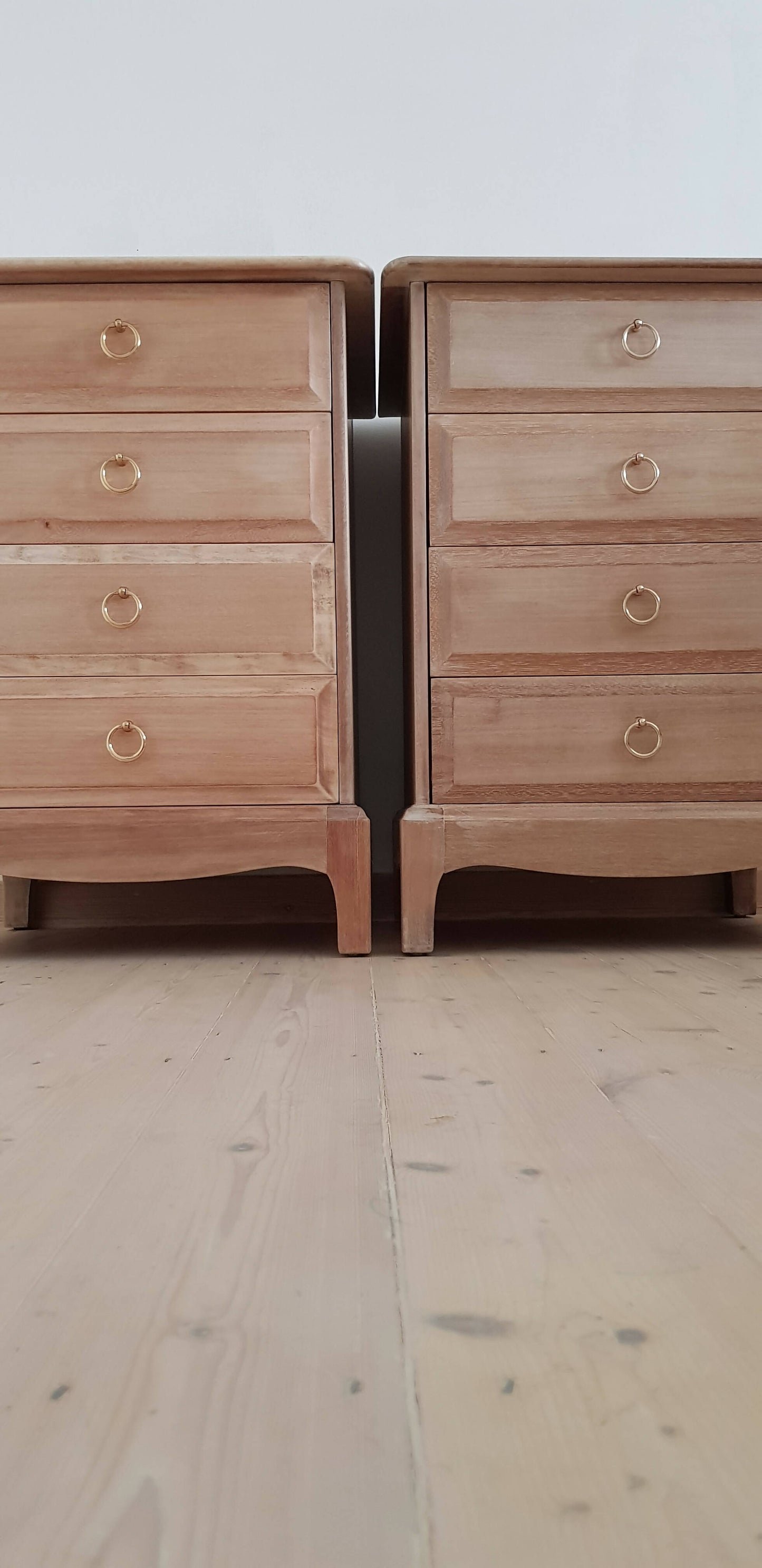 Stag Minstrel rustic, weathered style bedside table, Stag drawers natural colour