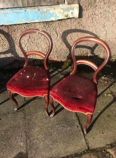 Two Antique Balloon Chairs