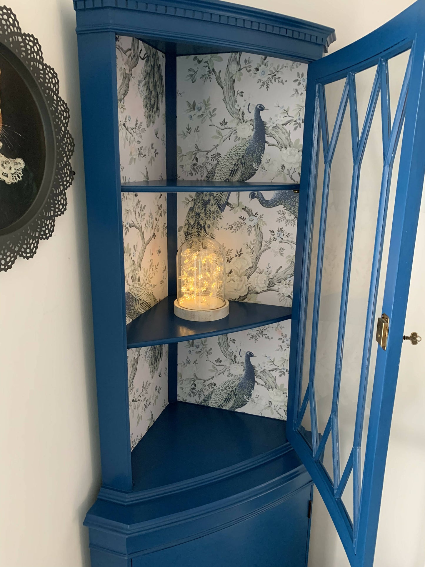 **NOW SOLD**Painted Cobalt Drink/Display Corner Unit
