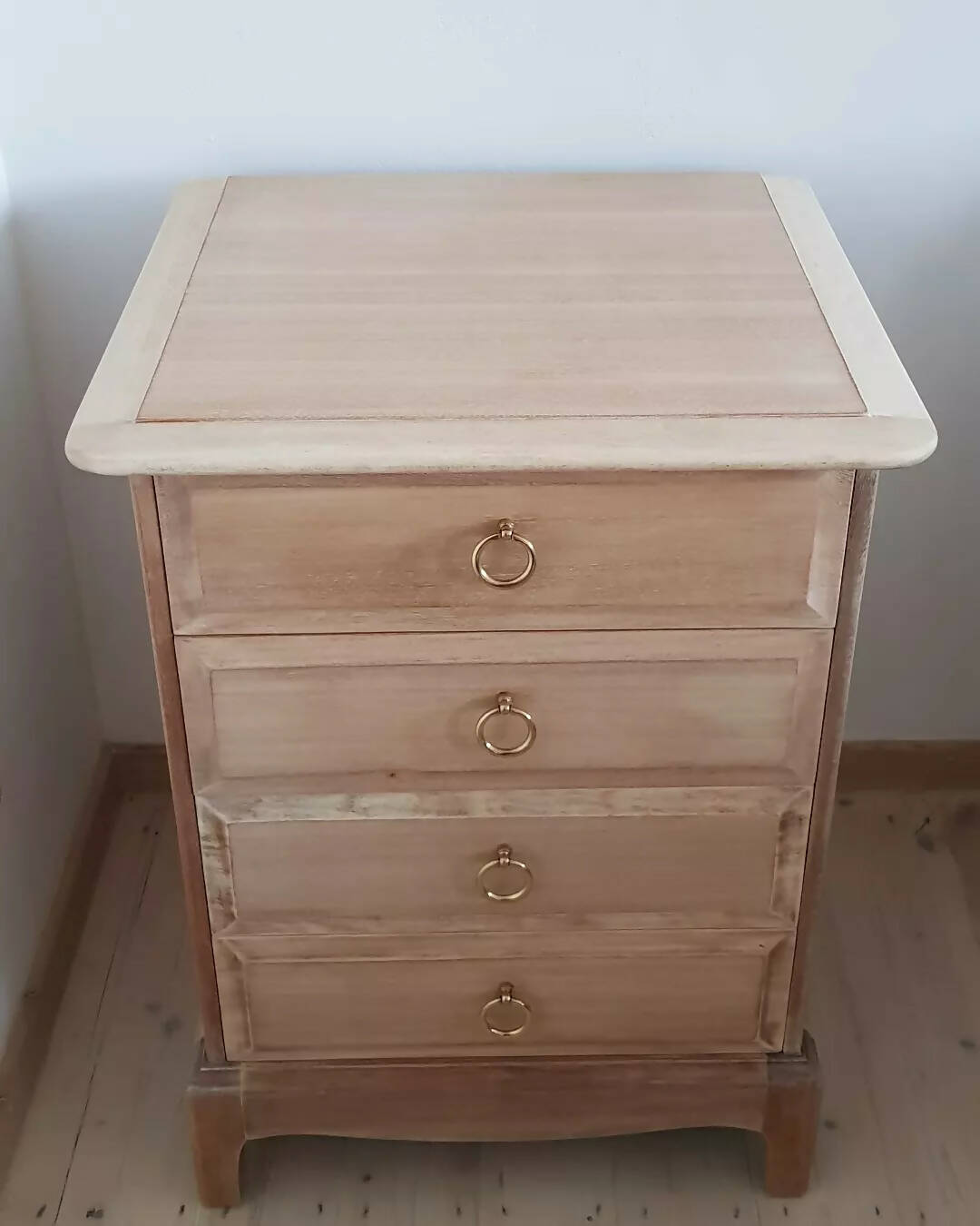 Stag Minstrel rustic, weathered style bedside table, Stag drawers natural colour