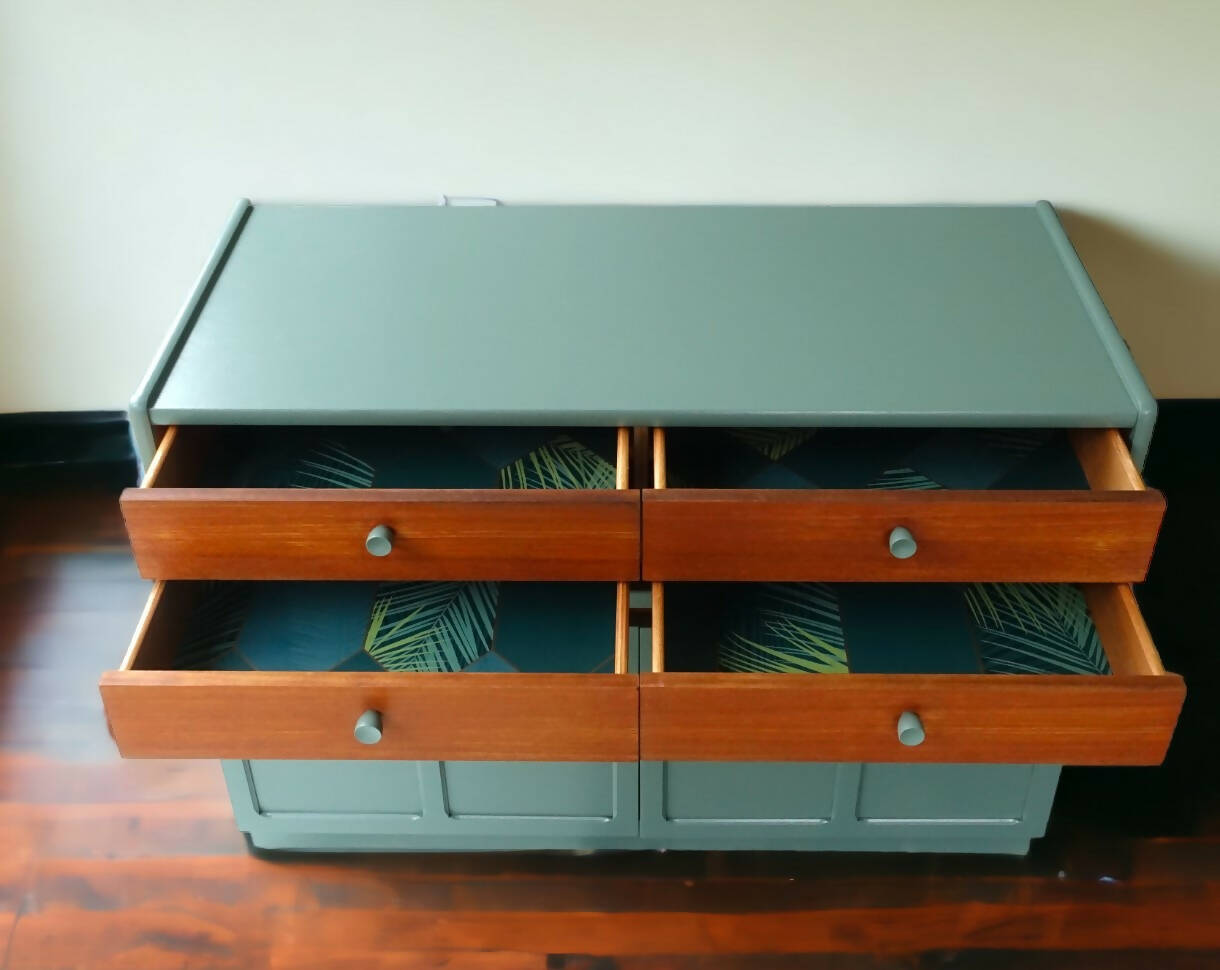 Nathan Squares Green Drinks Cabinet / Sideboard